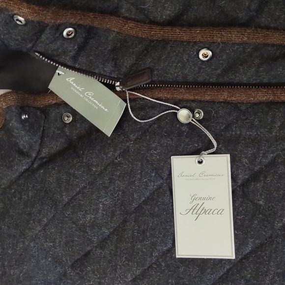🦙Alpaca Wool Men's Gray Brown Zip snap Vest Jacket $395 Daniel Cremieux New - Picture 7 of 16